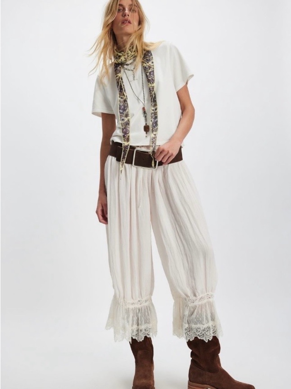 NWT!  Free People Intimately Forever Young Bloomer Pants Lace ~ L